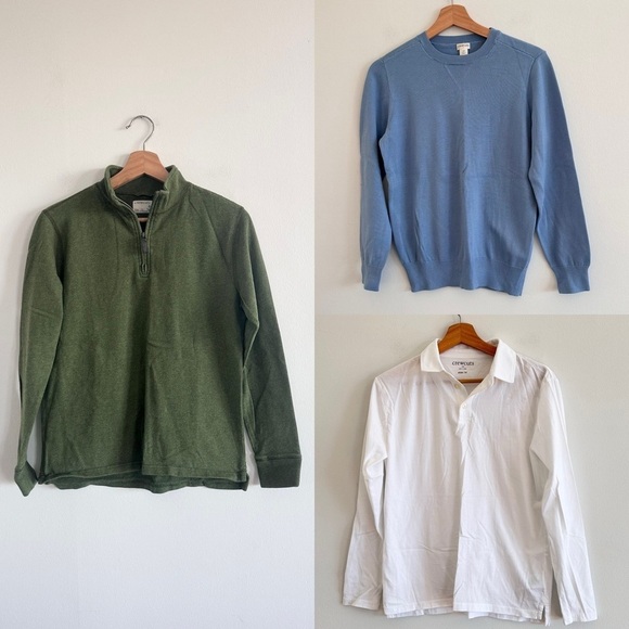 Lot of 3 J. Crew Crewcuts long sleeve sweater and sweatshirt basics bundle sz 14 - Picture 1 of 12